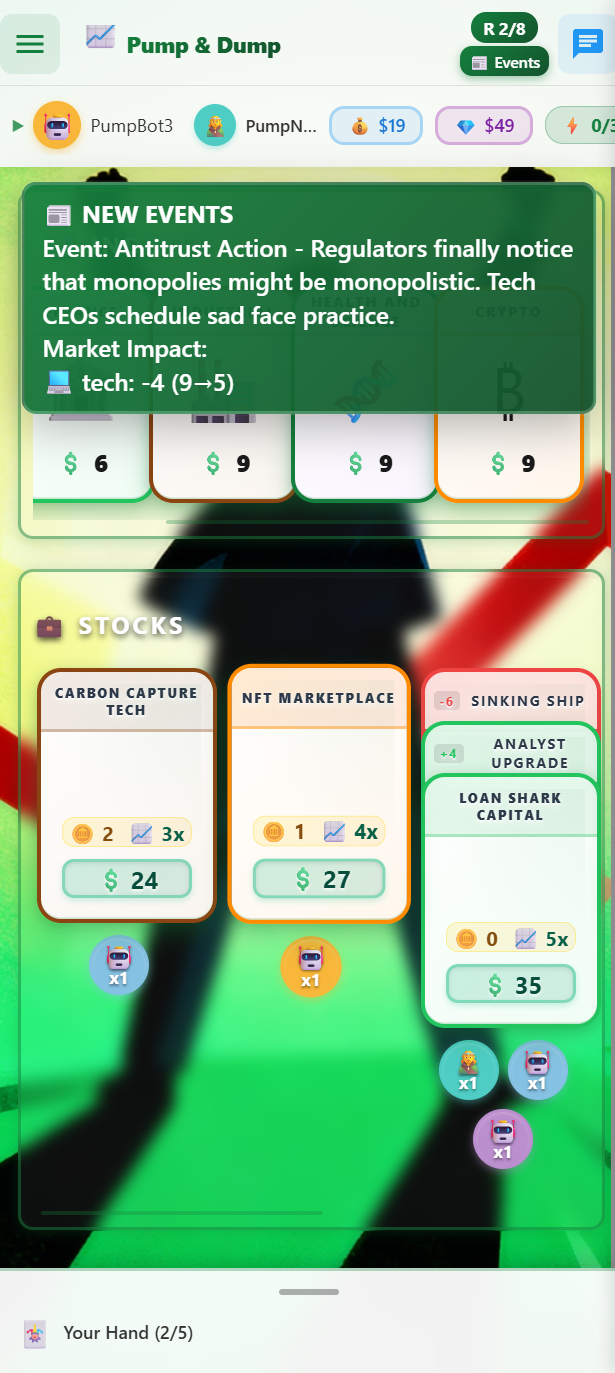 Pump N Dump - Multiplayer Stock Market Card Game | Trade, Manipulate & Win